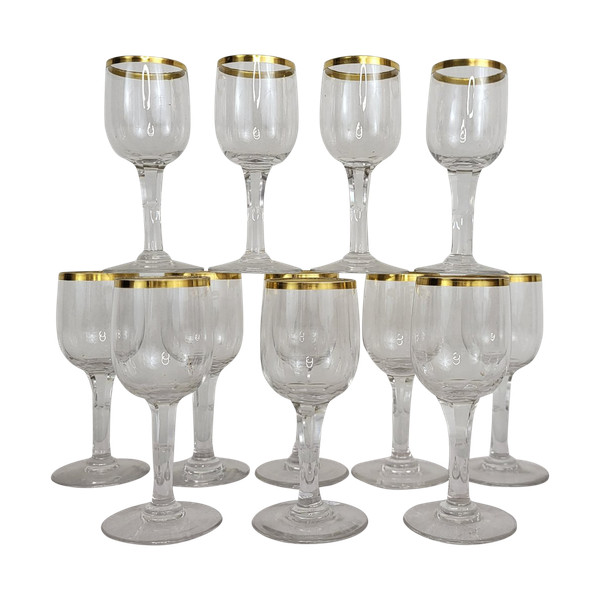 12 verres à vin cuit en cristal