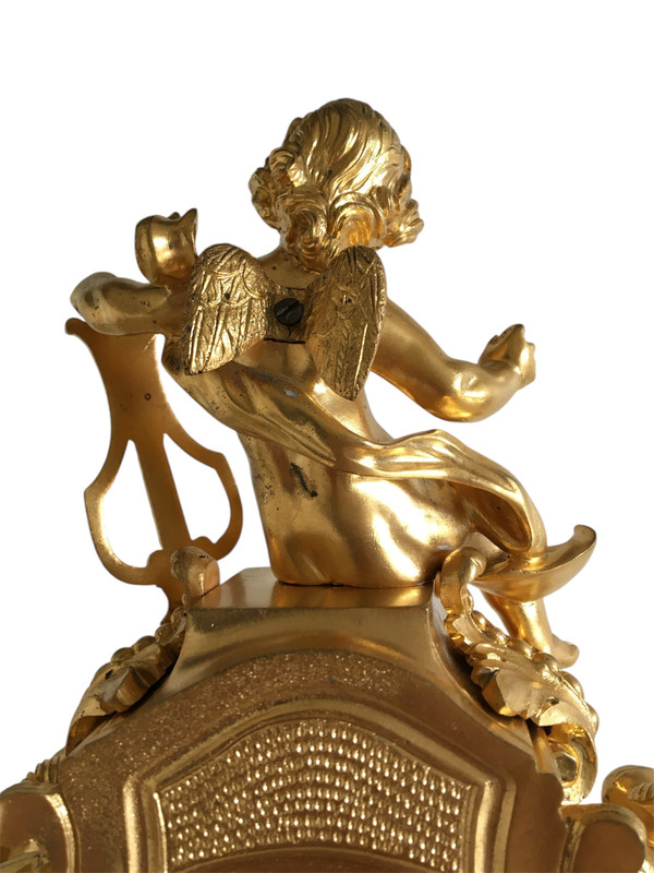 Orologio in bronzo dorato, XIX periodo di transizione Luigi XV/XVI
