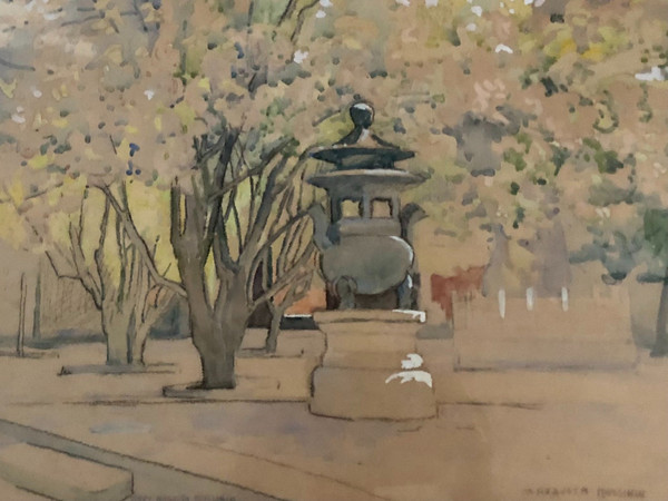 Gouache de Mary Augusta Mullikin  1874 1964 Pékin la cité interdite 