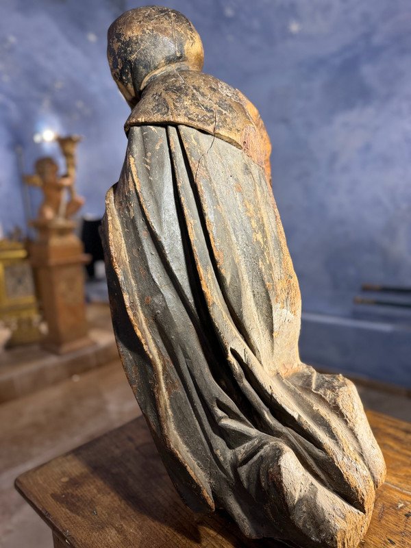  Imponente Statua Lignea Di San Francesco - XVII Secolo