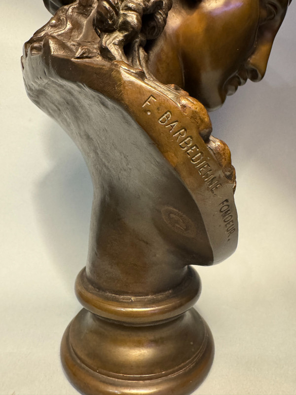 Buste d’Ariane en bronze F. Barbedienne (Bacchus, Antinoüs)