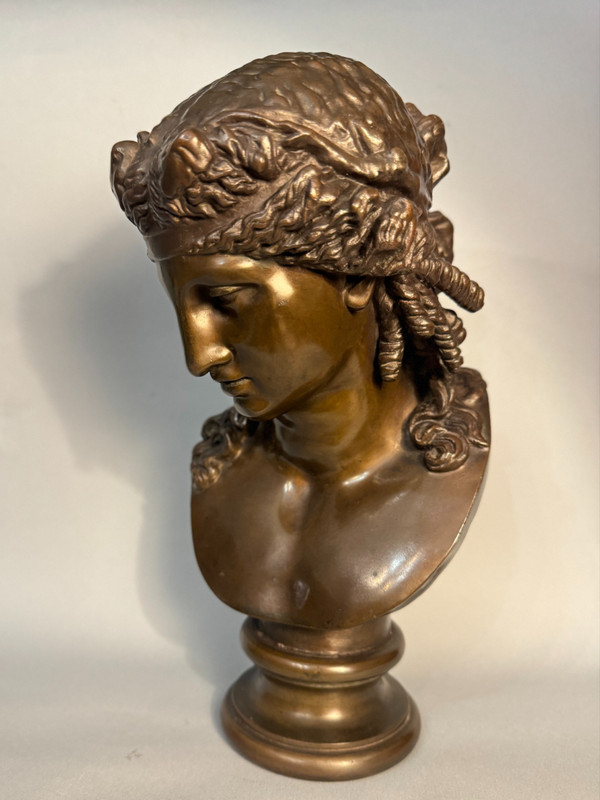 Buste d’Ariane en bronze F. Barbedienne (Bacchus, Antinoüs)