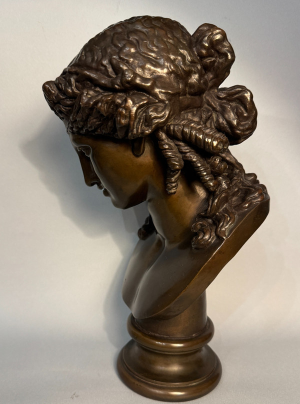 Buste d’Ariane en bronze F. Barbedienne (Bacchus, Antinoüs)