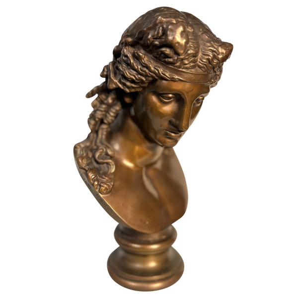 Buste d’Ariane en bronze F. Barbedienne (Bacchus, Antinoüs)
