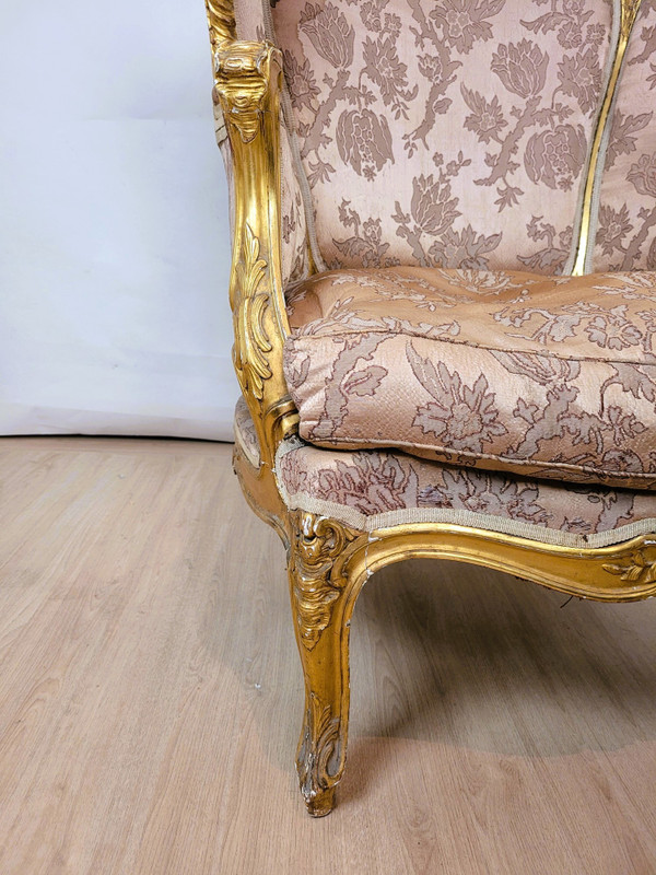 Pastorella in legno dorato in stile Luigi XV, XIX secolo