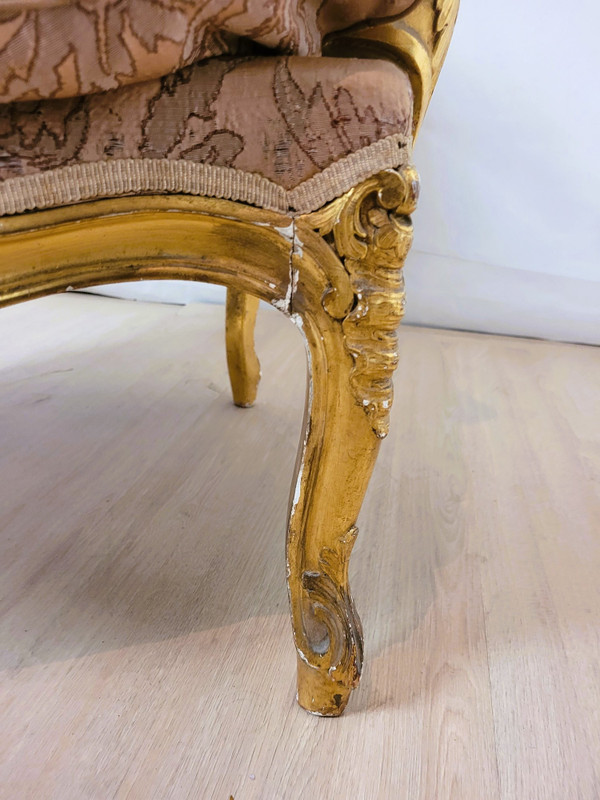 Pastorella in legno dorato in stile Luigi XV, XIX secolo