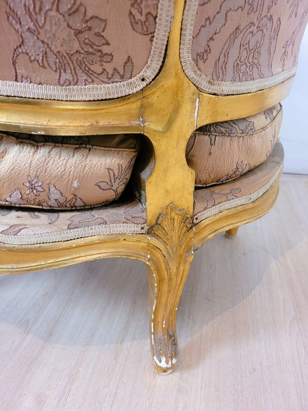 Pastorella in legno dorato in stile Luigi XV, XIX secolo