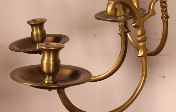 Lustre Renaissance En Bronze à 8 Branches Décoré d'Oiseaux