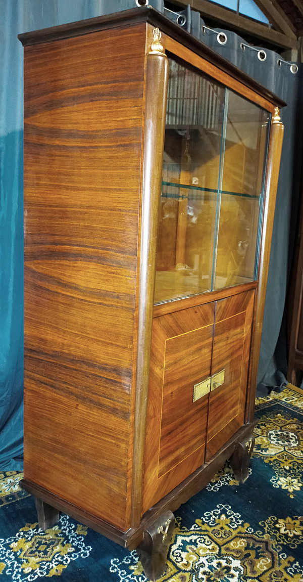 Jules Leleu, in the taste, Art Deco display case in rosewood