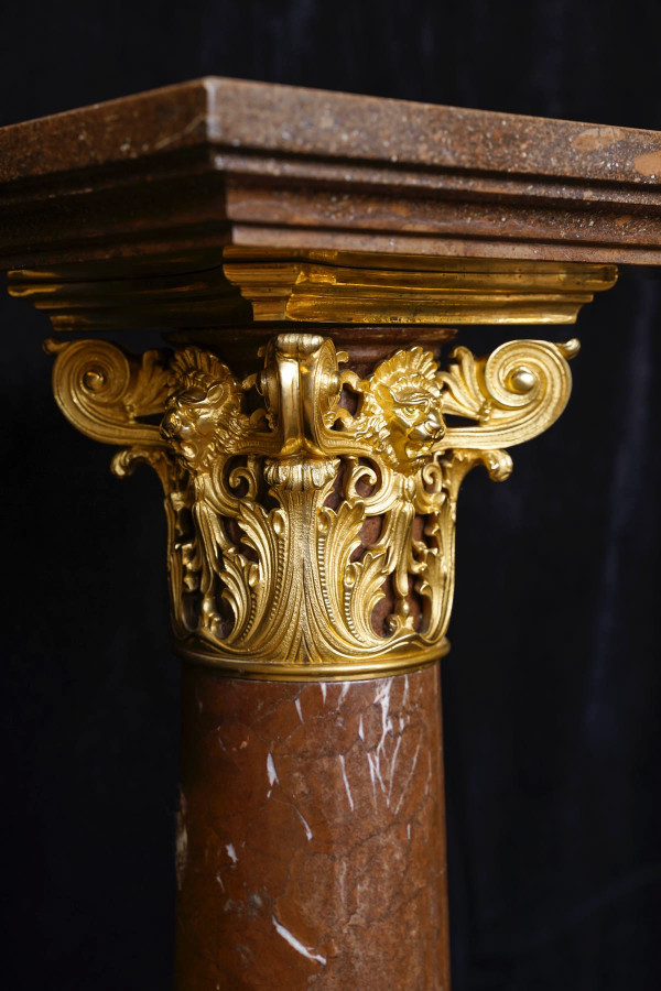 Importante coppia di colonne con coppia di girandole, epoca Napoleone III
