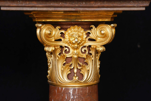 Importante coppia di colonne con coppia di girandole, epoca Napoleone III