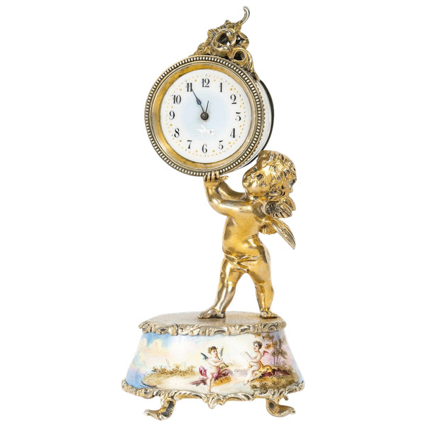 Un bellissimo orologio in miniatura in argento massiccio