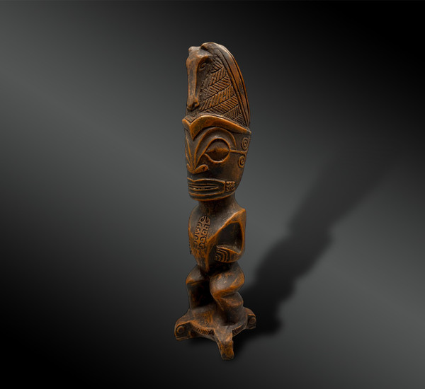 CURIOS STATUETTE de TIKI - Style Māori, Nouvelle-Zélande, Polynésie 