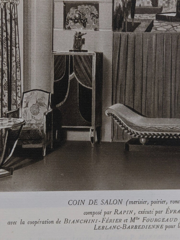 Henri Rapin and Charles Hairon, Art Deco living room in cherry wood