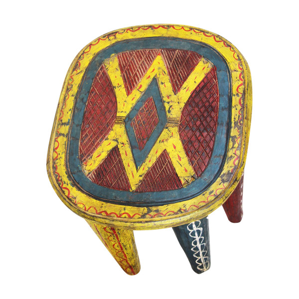 Tabouret NUPE à 8 pieds du Nigéria (jaune)