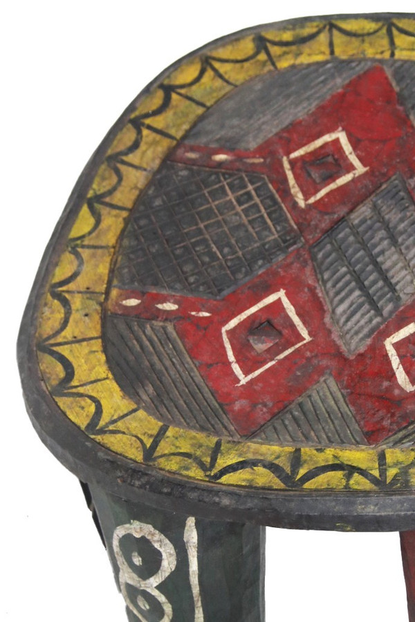 Tabouret NUPE à 8 pieds du Nigéria (noir)
