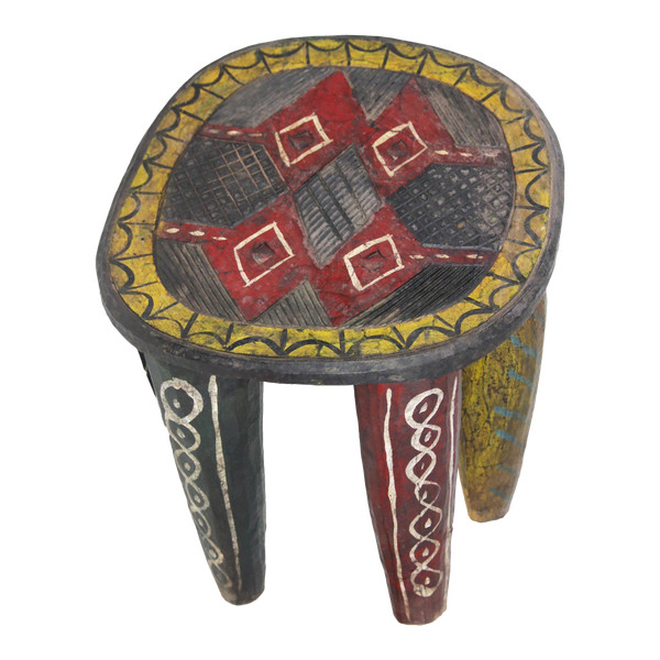 Tabouret NUPE à 8 pieds du Nigéria (noir)