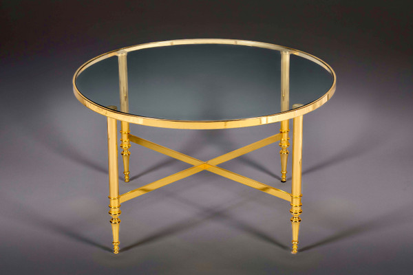 Pair of gilded brass coffee tables