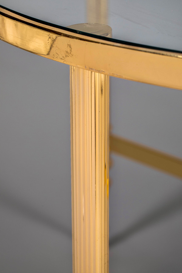 Pair of gilded brass coffee tables