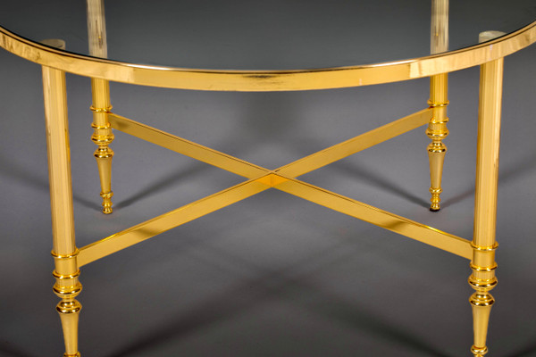 Pair of gilded brass coffee tables