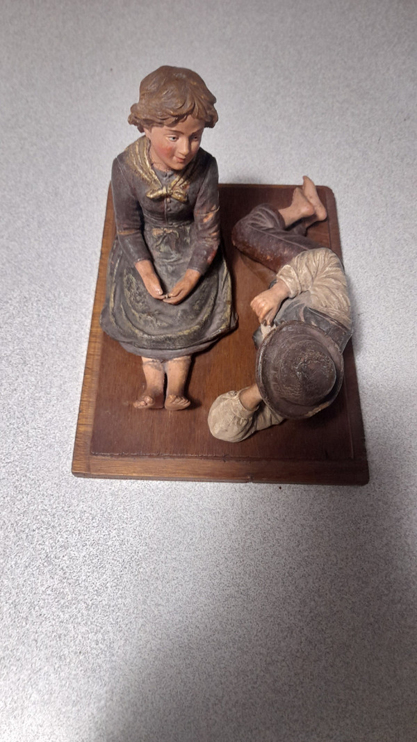 Personaggi in terracotta di Bernard Bloch 1836-19009