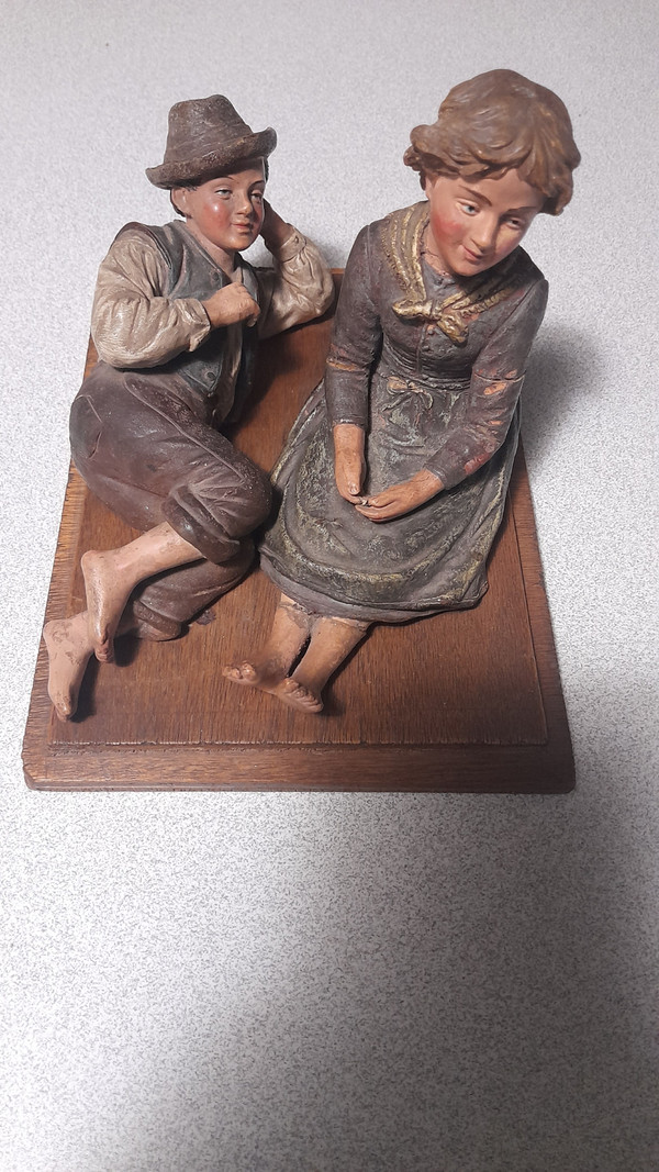Personaggi in terracotta di Bernard Bloch 1836-19009