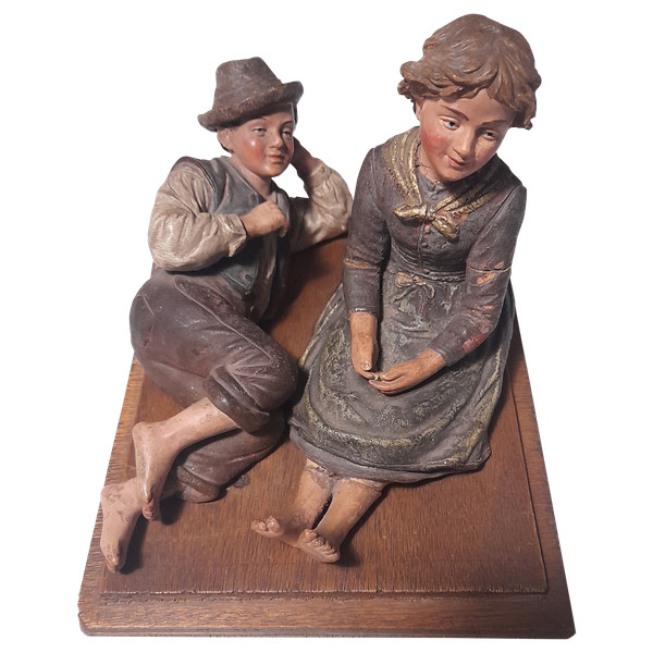 Personaggi in terracotta di Bernard Bloch 1836-19009