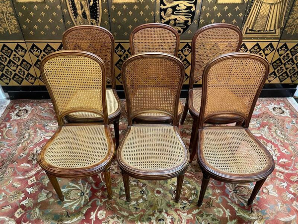 Suite di 6 sedie in stile Luigi XVI in Cannage - Canes