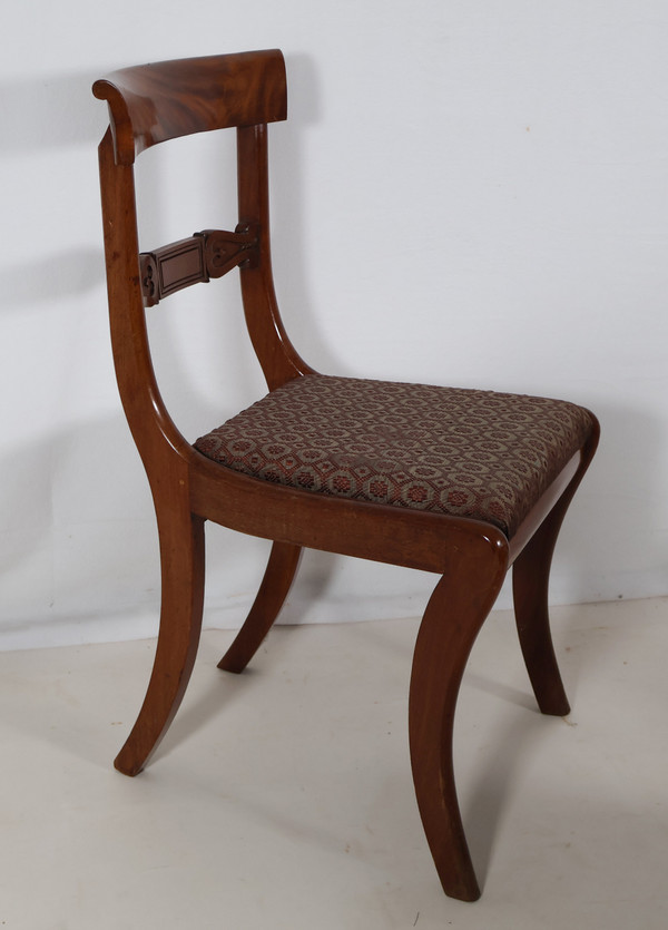 Série de quatre chaises Anglaise en acajou milieu 19ème 