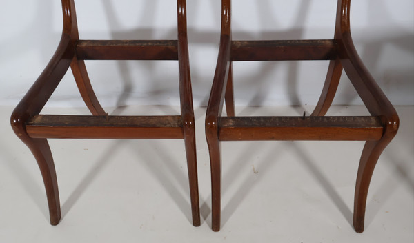 Série de quatre chaises Anglaise en acajou milieu 19ème 