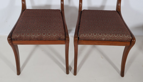 Série de quatre chaises Anglaise en acajou milieu 19ème 