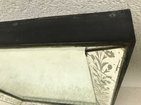 Beautiful rectangular Venetian mirror from the 20th century