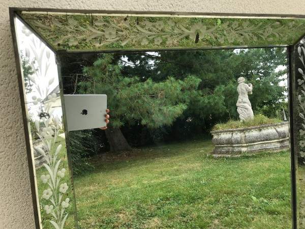Beautiful rectangular Venetian mirror from the 20th century