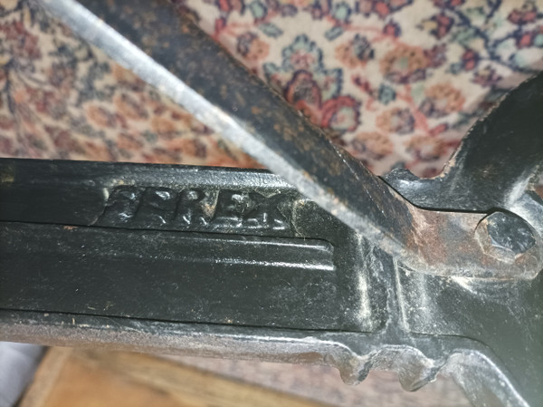 SEREX metal and wood bistro table, 1920