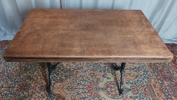 SEREX metal and wood bistro table, 1920