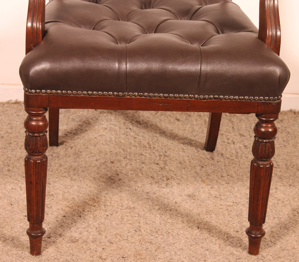 Poltrona da ufficio in mogano, periodo Regency, 1810 circa