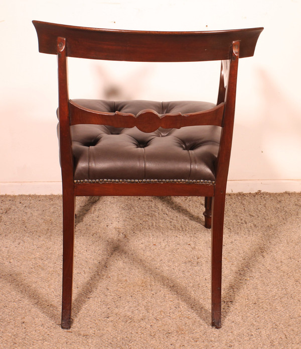 Poltrona da ufficio in mogano, periodo Regency, 1810 circa