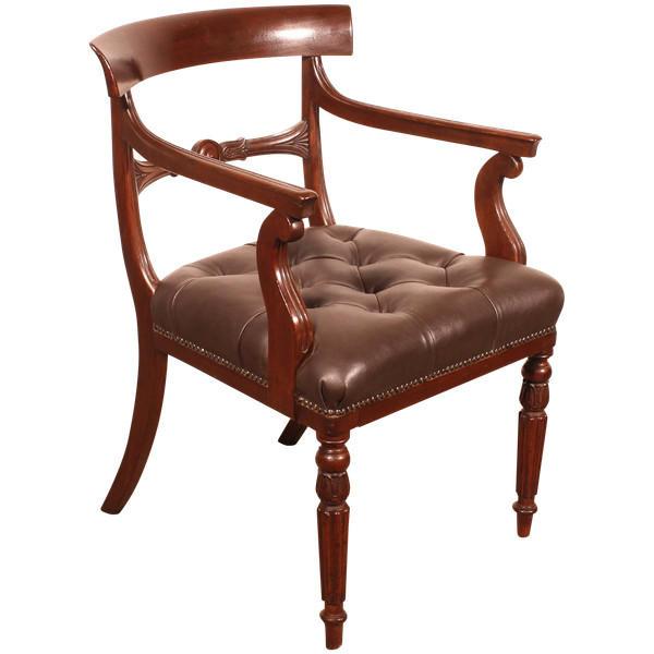 Poltrona da ufficio in mogano, periodo Regency, 1810 circa