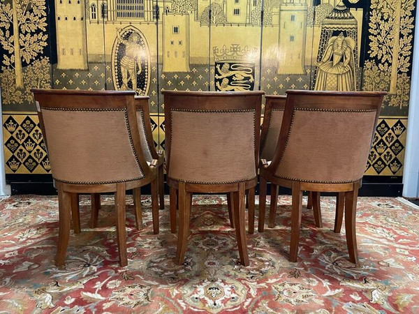 Set of 6 Empire gondola chairs in mahogany
