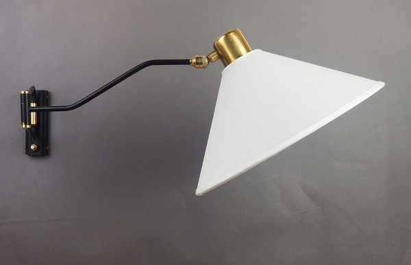 Lampada da parete orientabile di René Mathieu per Lunel