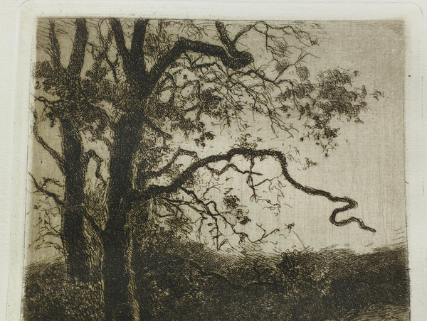Etching by Eugène Viala - etcher from Aveyron