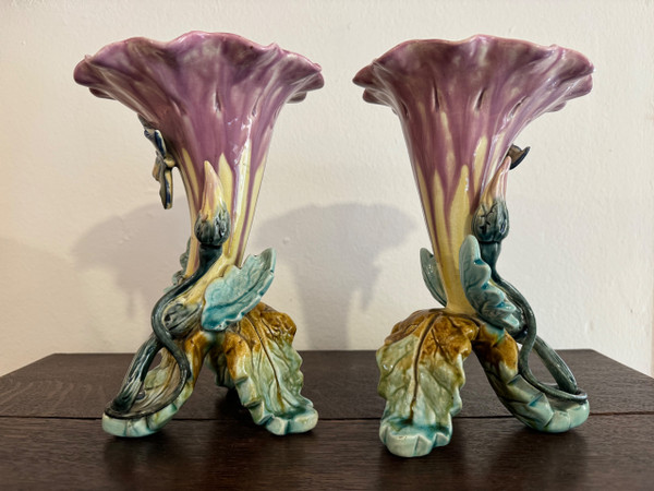 Art Nouveau Barbotine Vases