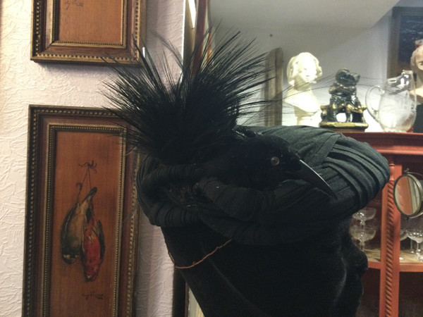 Evening hat with bird