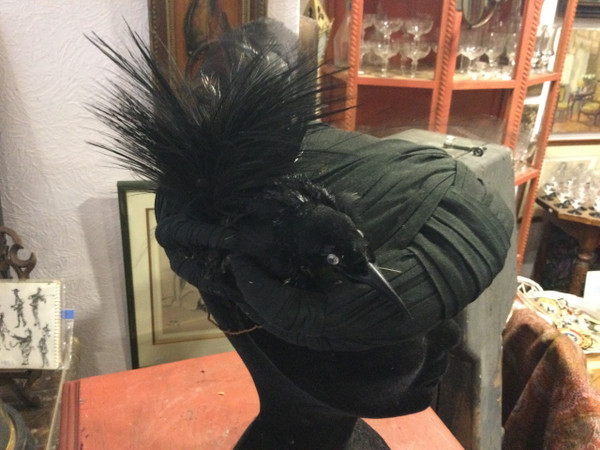 Evening hat with bird