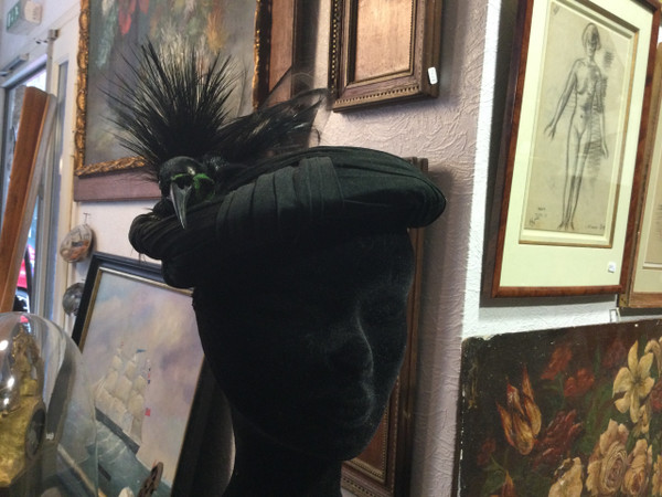 Evening hat with bird