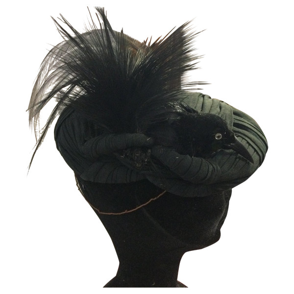 Evening hat with bird