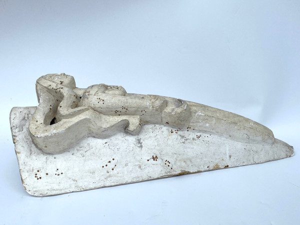 Lampada da parete in gesso Sirena 1940 studio d'artista bassorilievo con falce