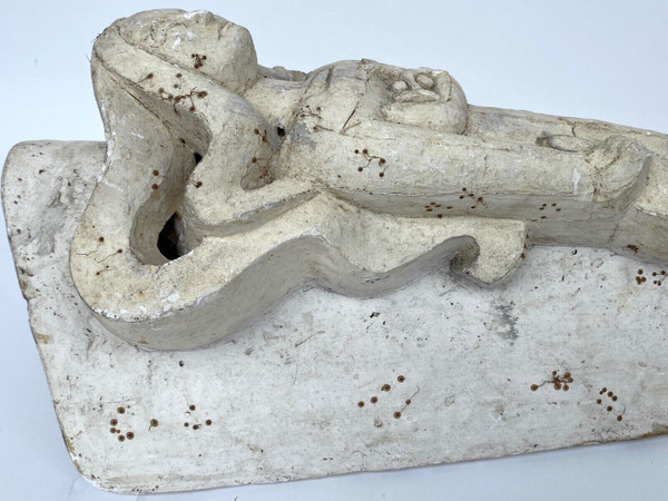 Lampada da parete in gesso Sirena 1940 studio d'artista bassorilievo con falce