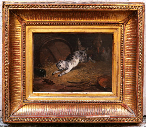 Attributed to Jean-Baptiste Louis GUY, The Cat and the Mouse
