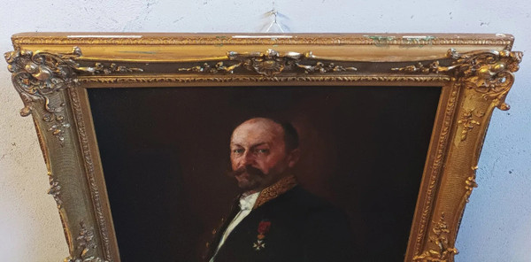 Max Schultze Strahler (1845-1926) Dipinto Olio su tela Ritratto di uomo 1906